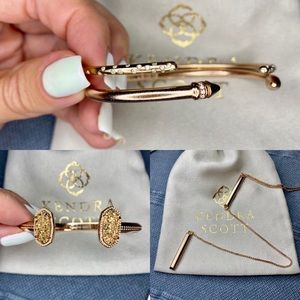 Kendra Scott Rose Gold Bracelet Y Necklace Bundle